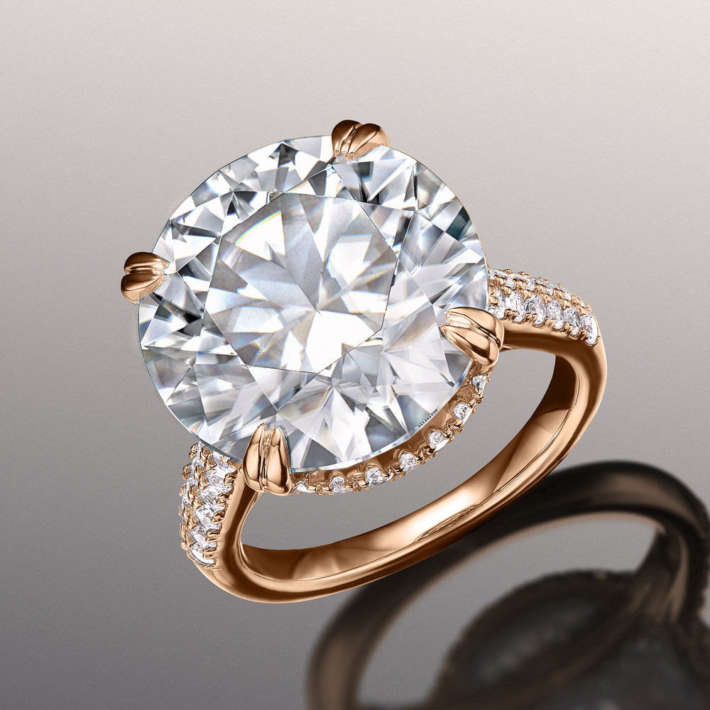 Round Cut The Rembrandt Ring with Lab Grown Diamond in 14KT Rose Gold view 3
