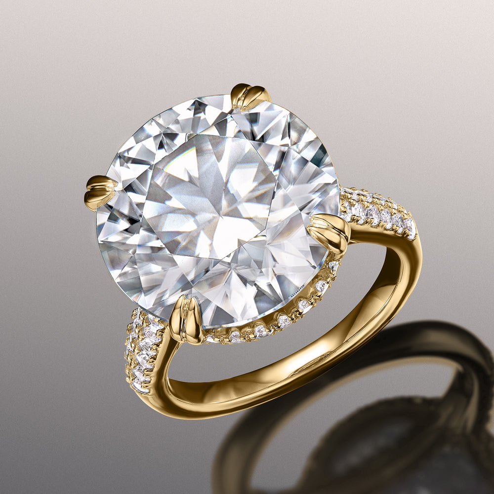 Round Cut The Rembrandt Ring with Lab Grown Diamond in 14KT Yellow Gold view 3
