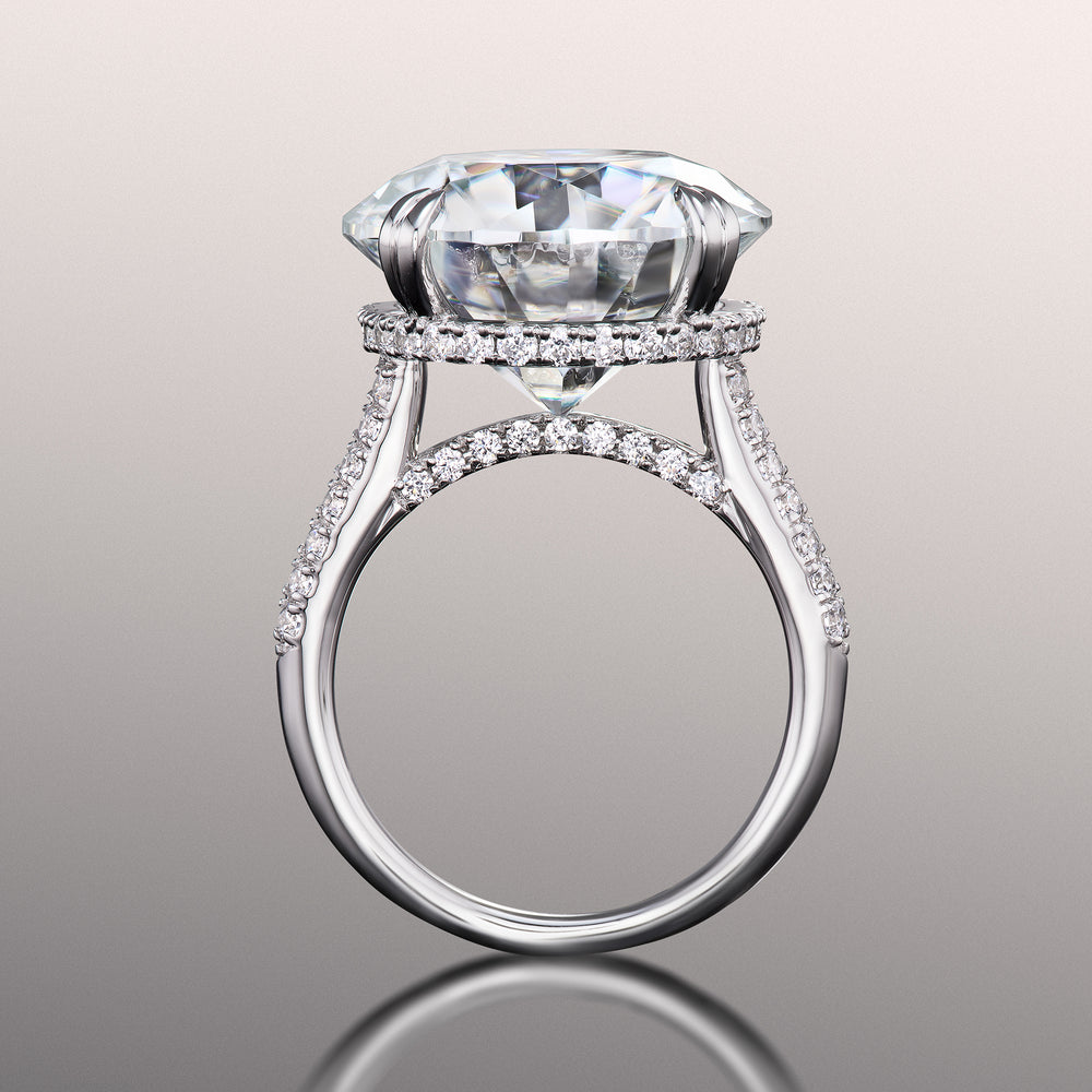 Round Cut The Rembrandt Ring with Lab Grown Diamond in 14KT White Gold view 4
