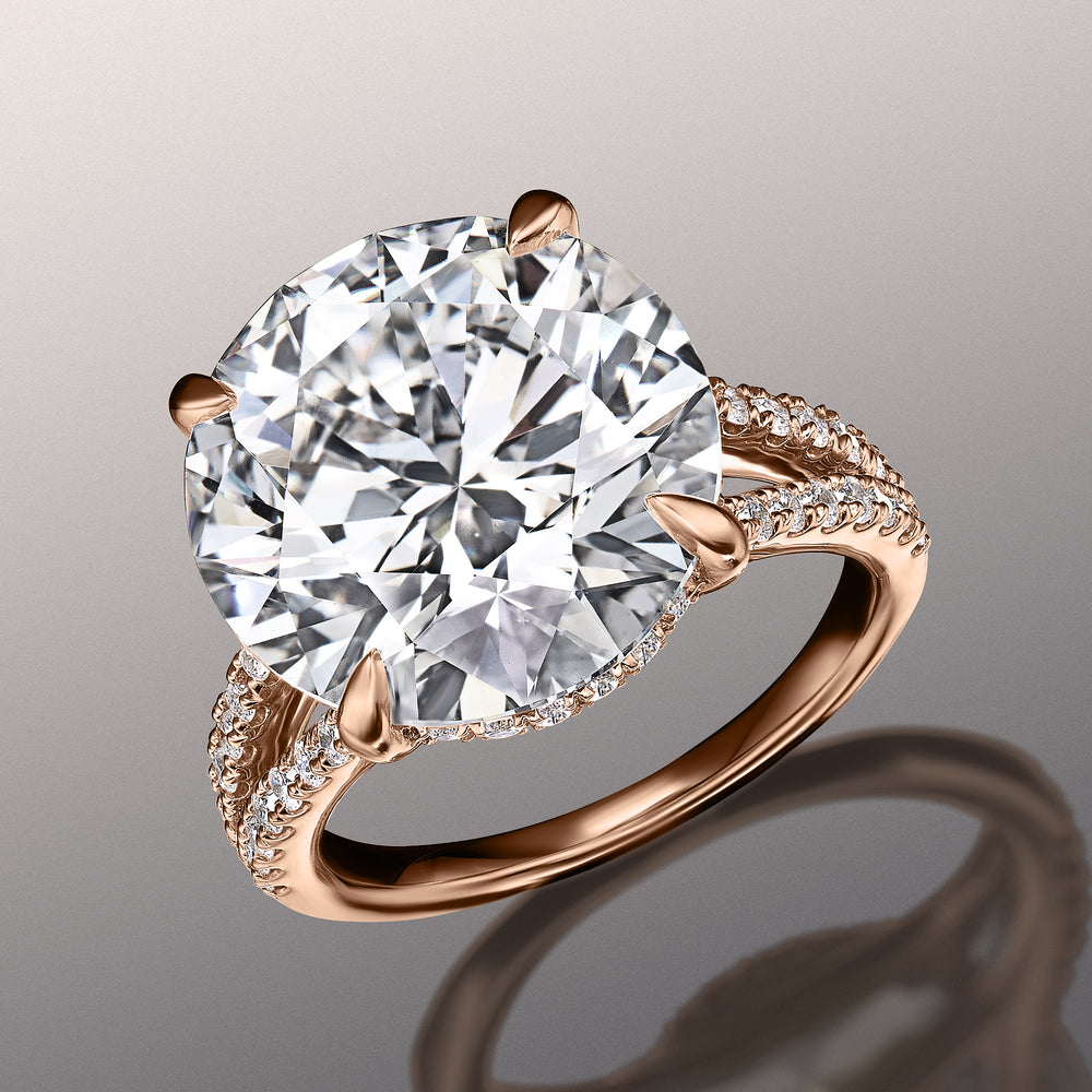 The Pollock Ring with Round Cut Diamond in 14KT Rose Gold view 3
