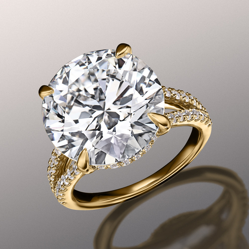 The Pollock Ring with Round Cut Diamond in 14KT Yellow Gold view 3
