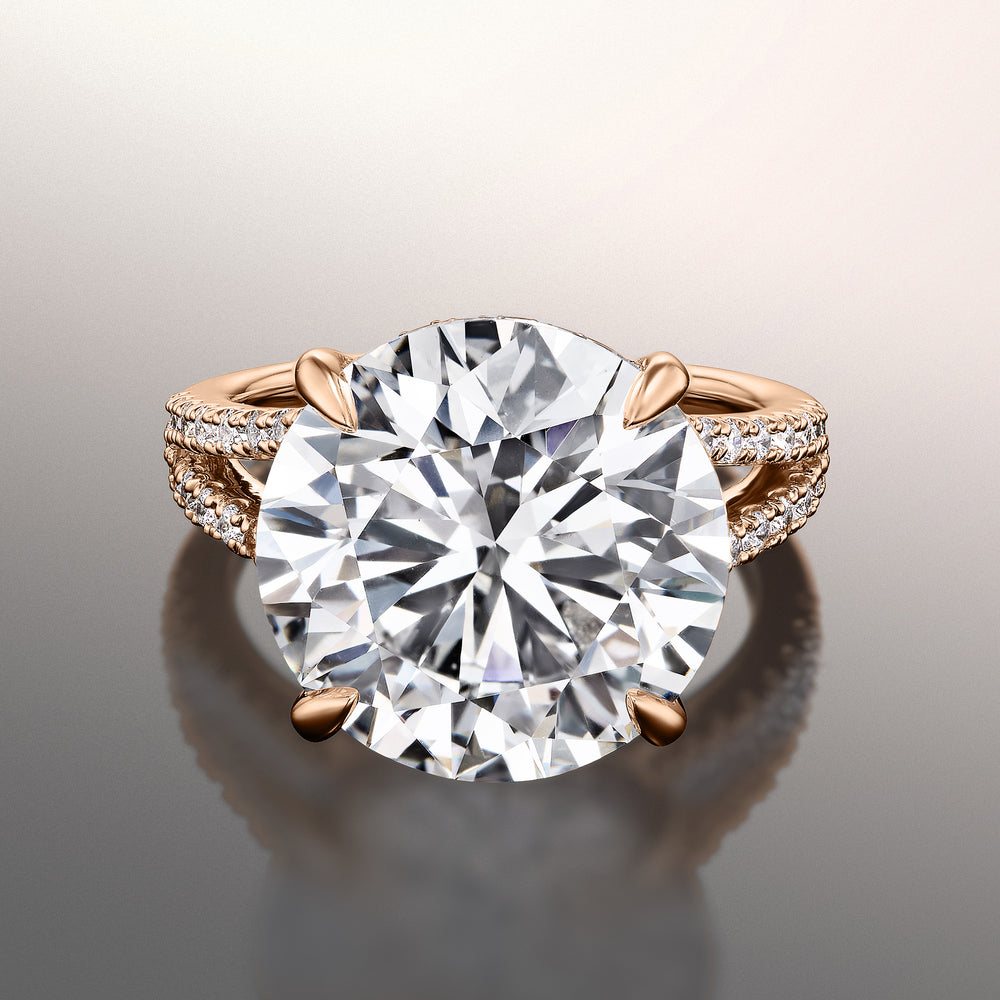 The Pollock Ring with Round Cut Diamond in 14KT Rose Gold view 1
