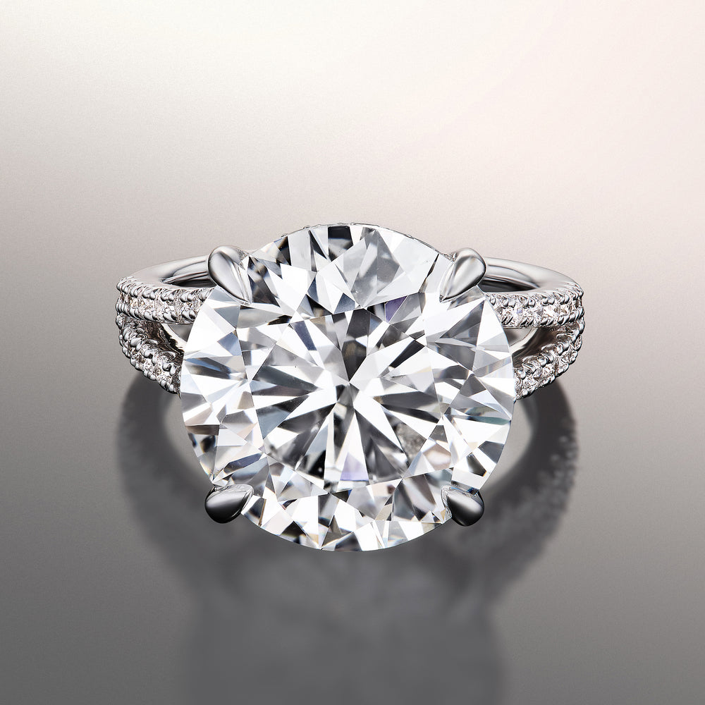 The Pollock Ring with Round Cut Diamond in 14KT Platinum view 1
