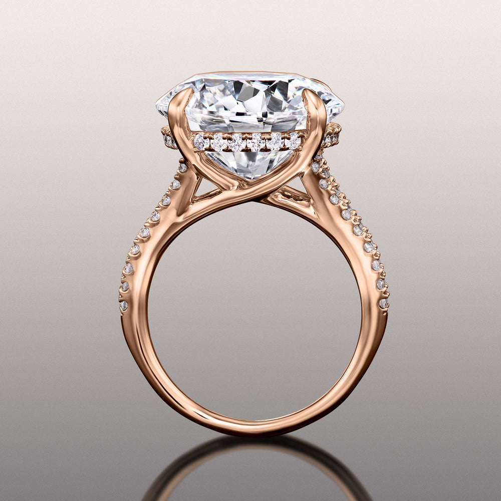 The Pollock Ring with Round Cut Diamond in 14KT Rose Gold view 4
