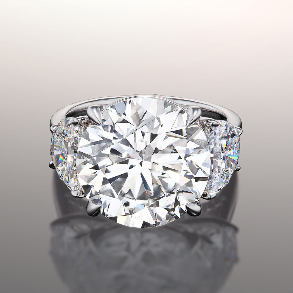 Round Cut The Rosenstein Ring with Lab Grown Diamond in 14KT White Gold view 1
