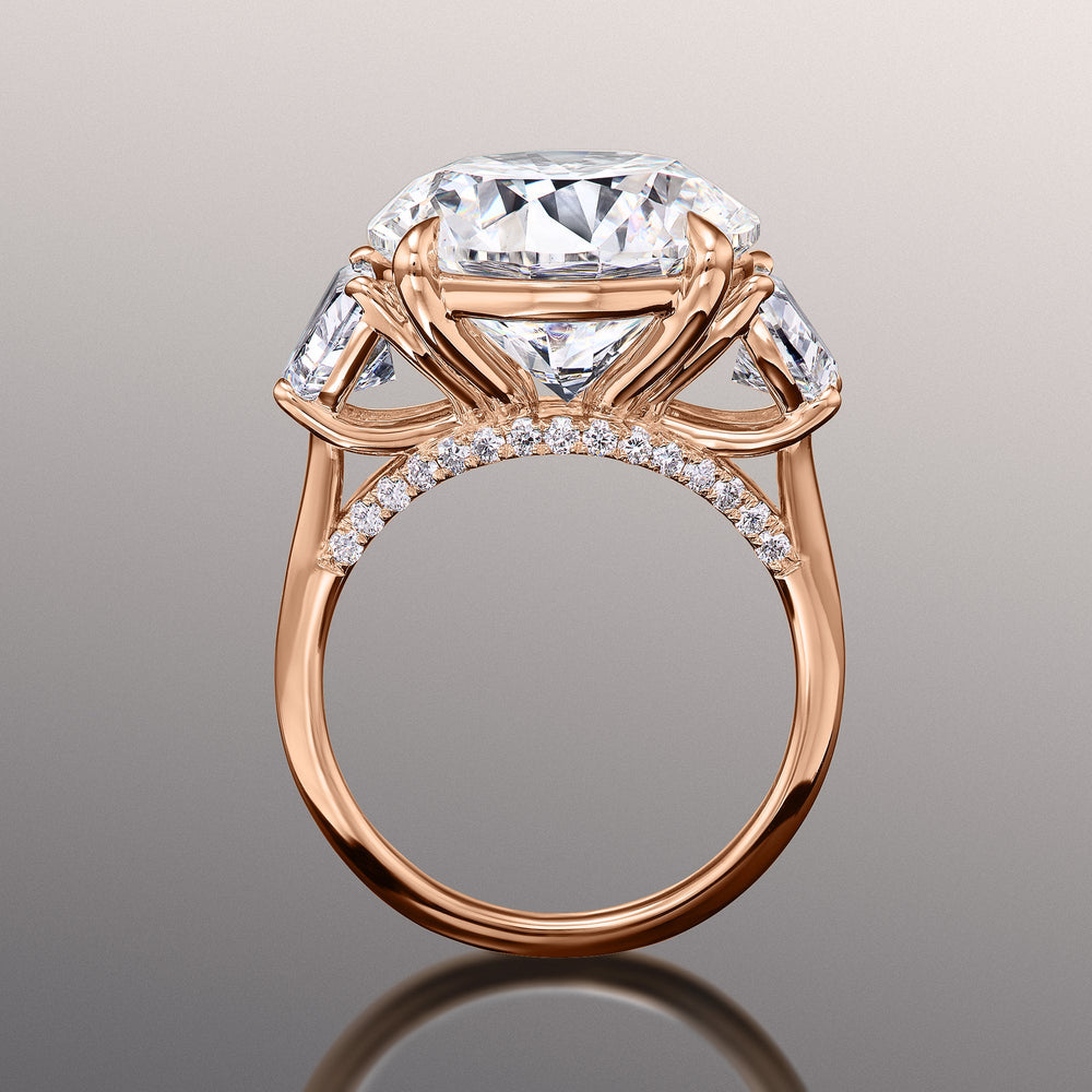 Round Cut The Rosenstein Ring with Lab Grown Diamond in 14KT Rose Gold view 4
