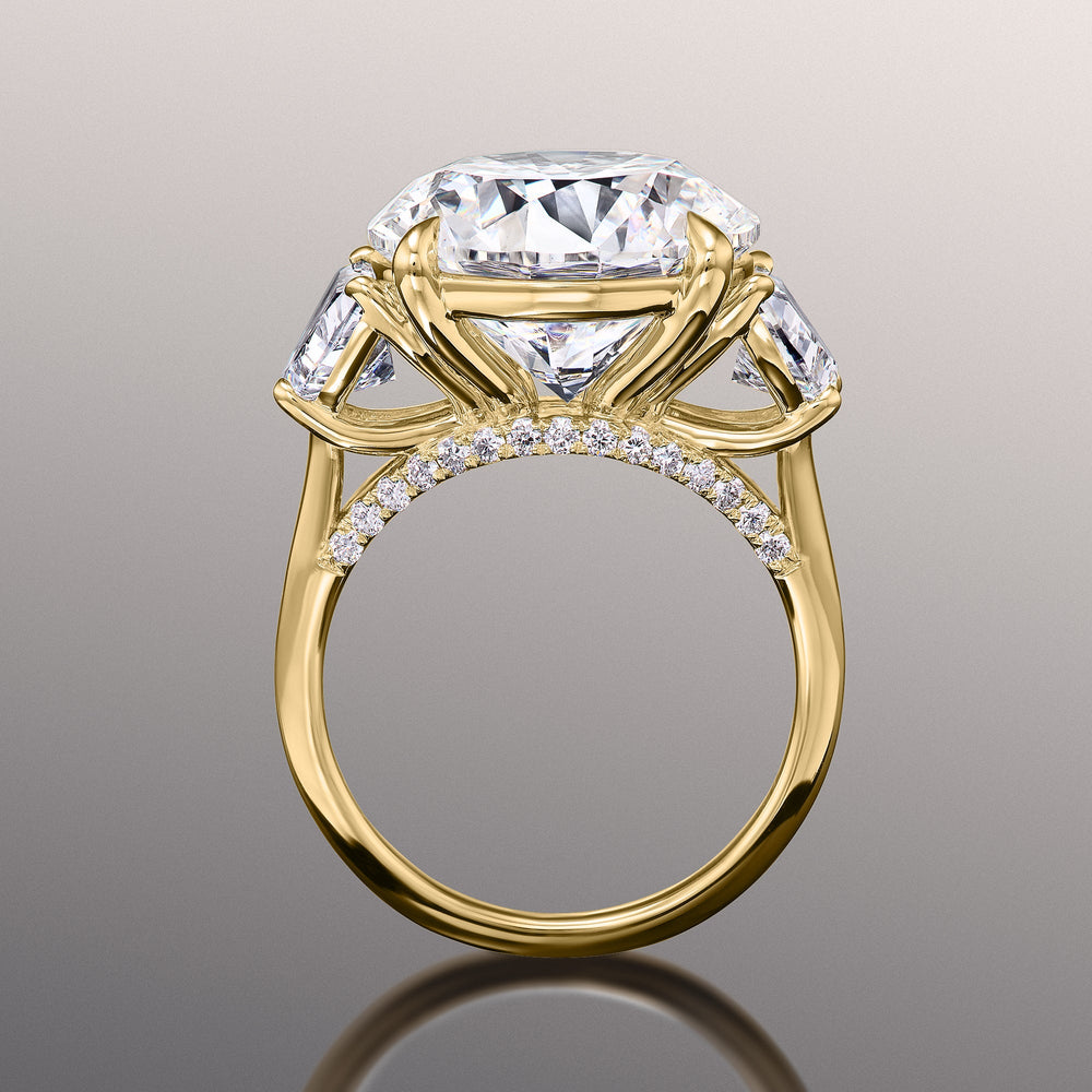 Round Cut The Rosenstein Ring with Lab Grown Diamond in 14KT Yellow Gold view 4
