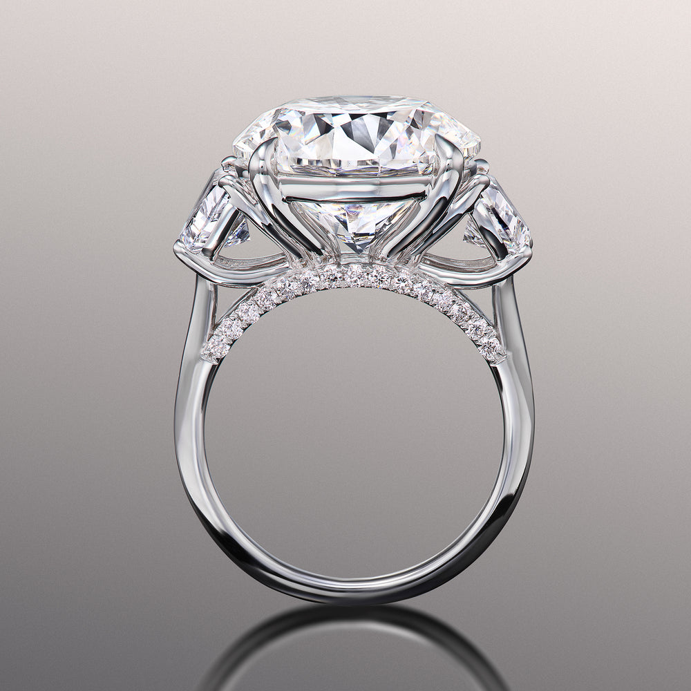 Round Cut The Rosenstein Ring with Lab Grown Diamond in 14KT White Gold view 4
