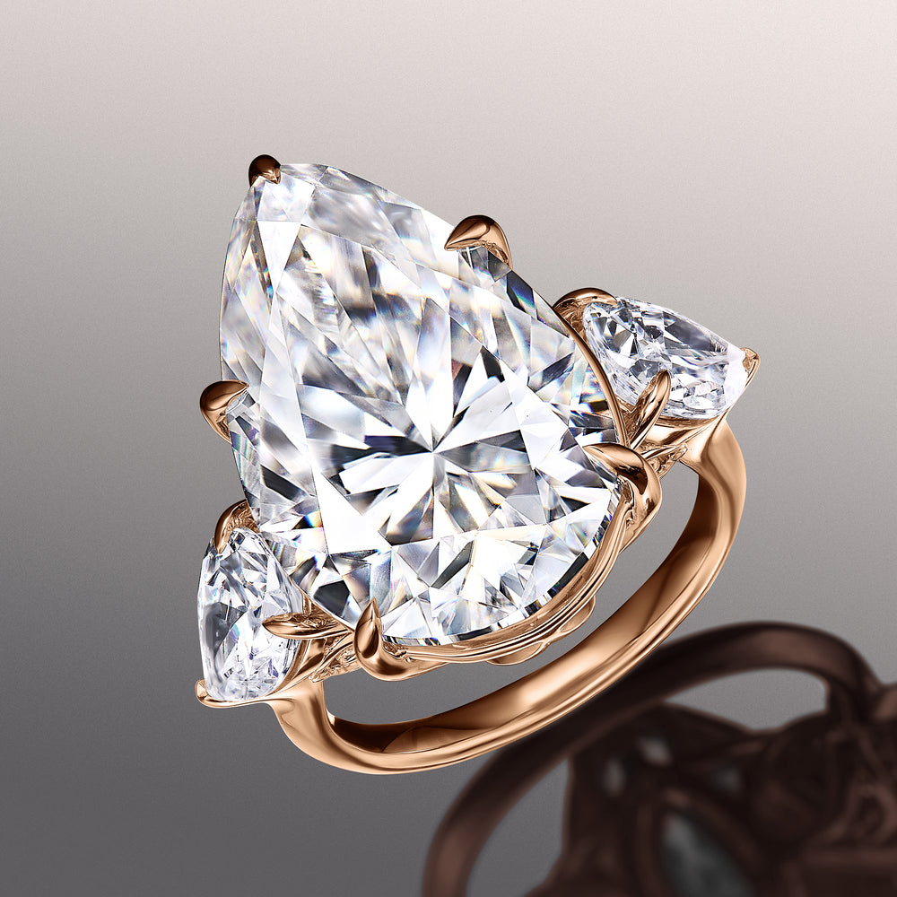 Pear Cut The Goya Ring with Lab Grown Diamond in 14KT Rose Gold view 3
