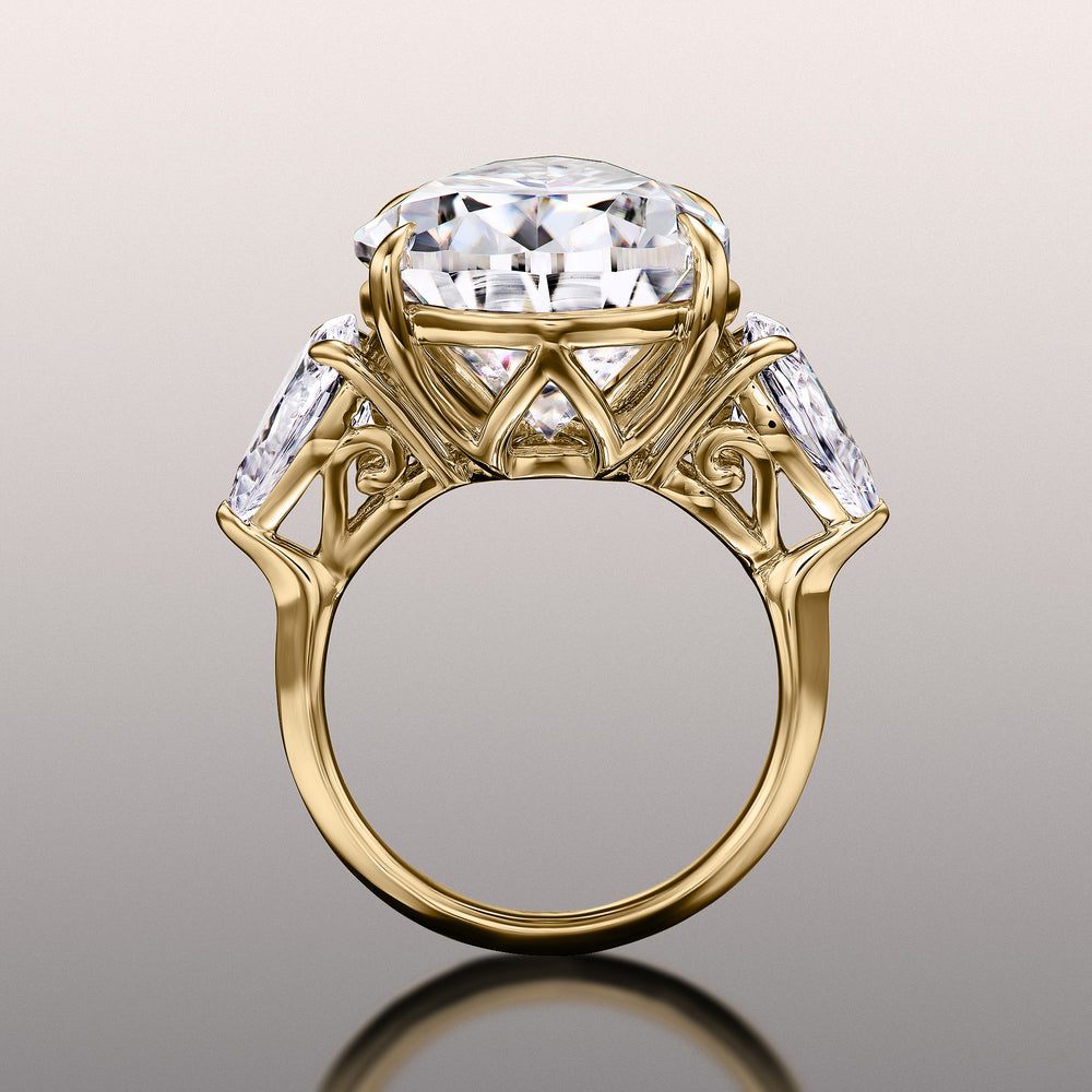 Pear Cut The Goya Ring with Lab Grown Diamond in 14KT Yellow Gold view 4
