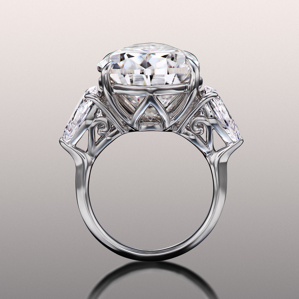 Pear Cut The Goya Ring with Lab Grown Diamond in 14KT White Gold view 4
