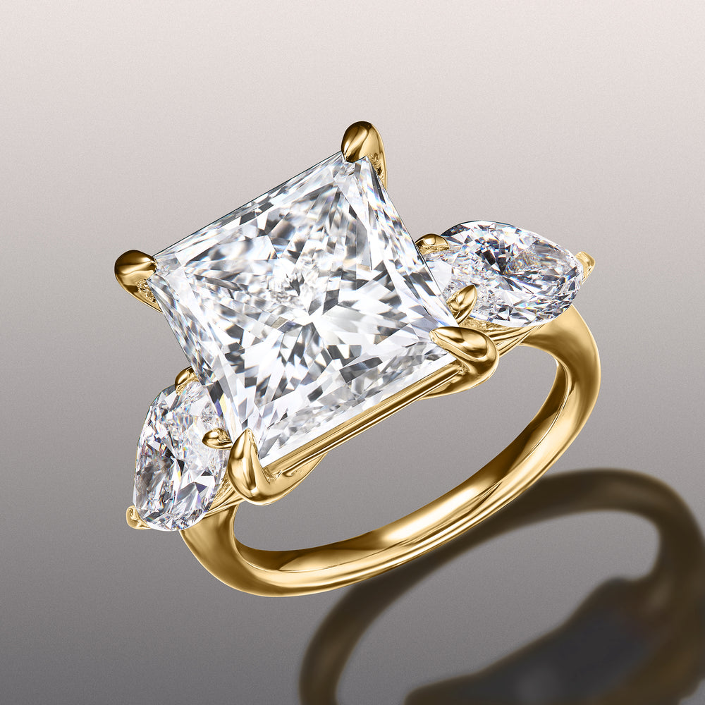 Princess Cut The Degas Ring with Lab Grown Diamond in 14KT Yellow Gold view 3

