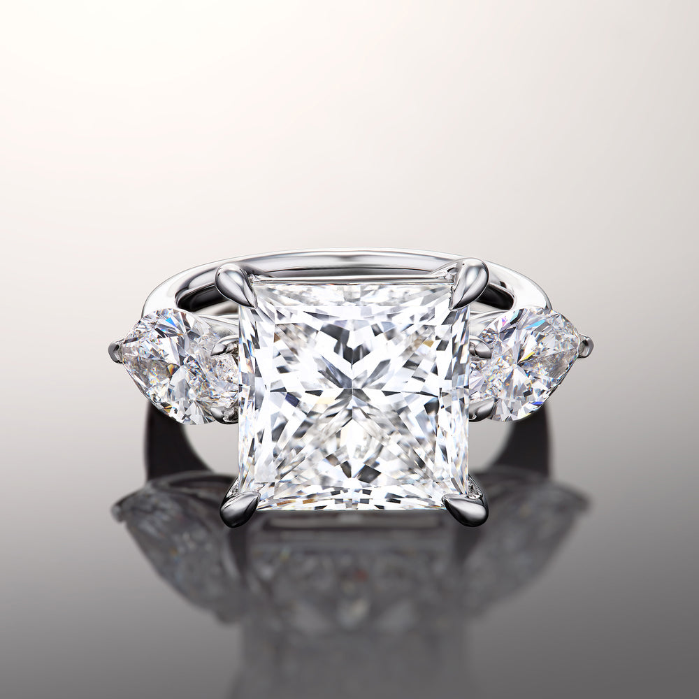 Princess Cut The Degas Ring with Lab Grown Diamond in 14KT White Gold view 1

