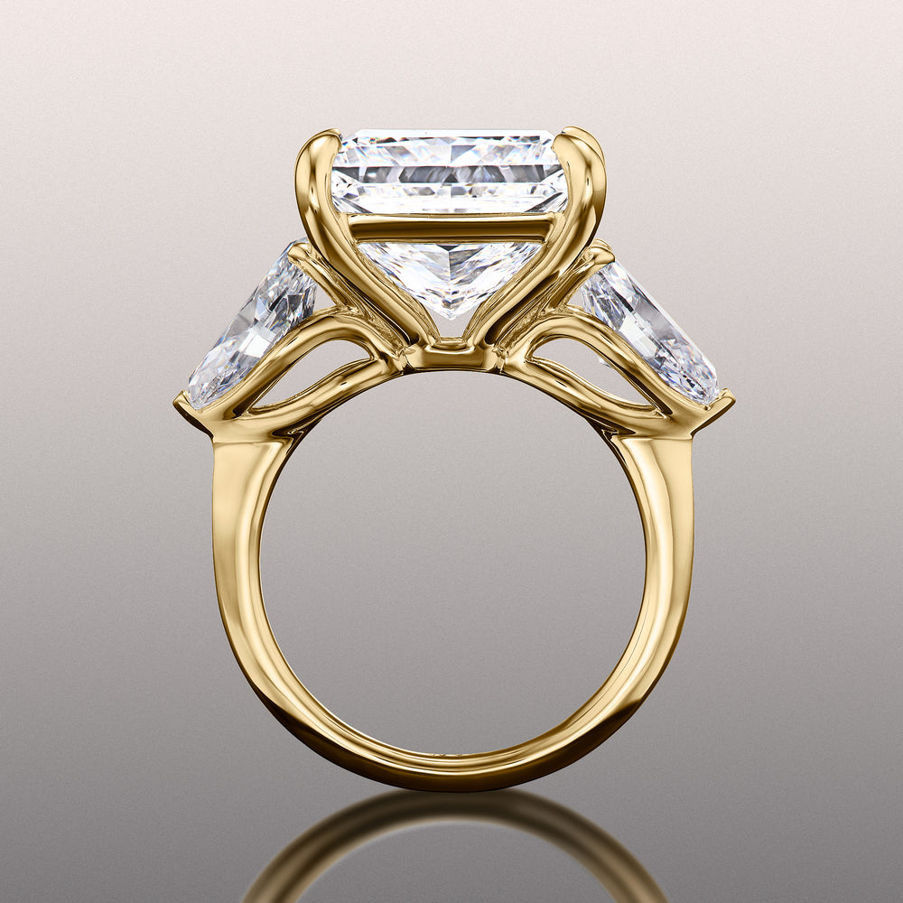 Princess Cut The Degas Ring with Lab Grown Diamond in 14KT Yellow Gold view 4
