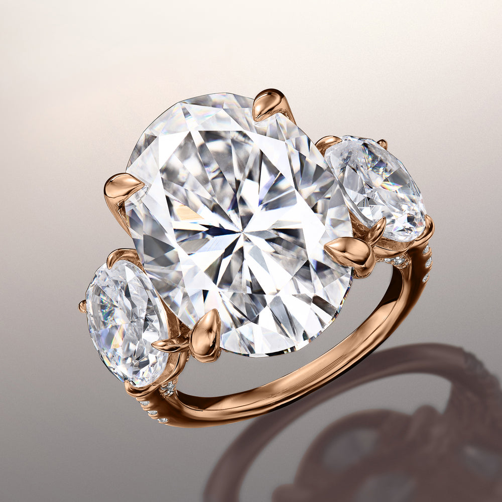 Oval Cut The O'Keefe Ring with Lab Grown Diamond in 14KT Rose Gold view 3
