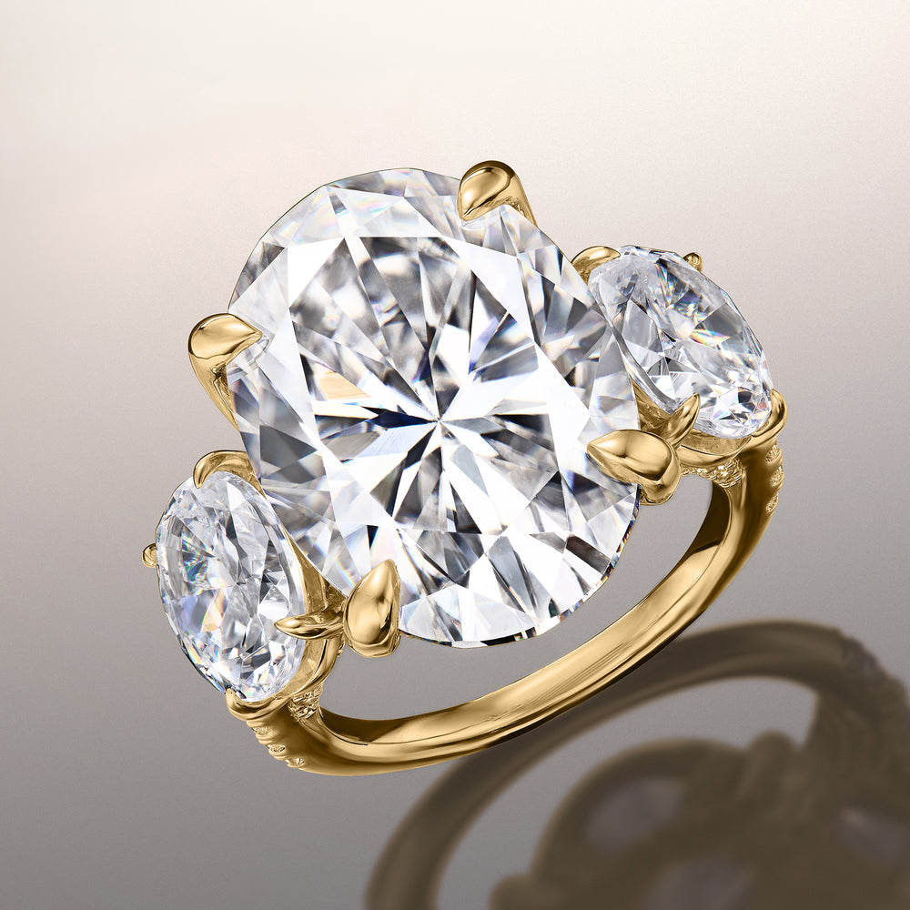 The O'Keefe Ring with Oval Cut Diamond in 14KT Yellow Gold view 3
