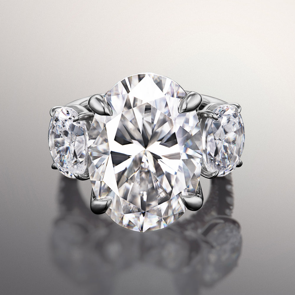 Oval Cut The O'Keefe Ring with Lab Grown Diamond in 14KT White Gold view 1
