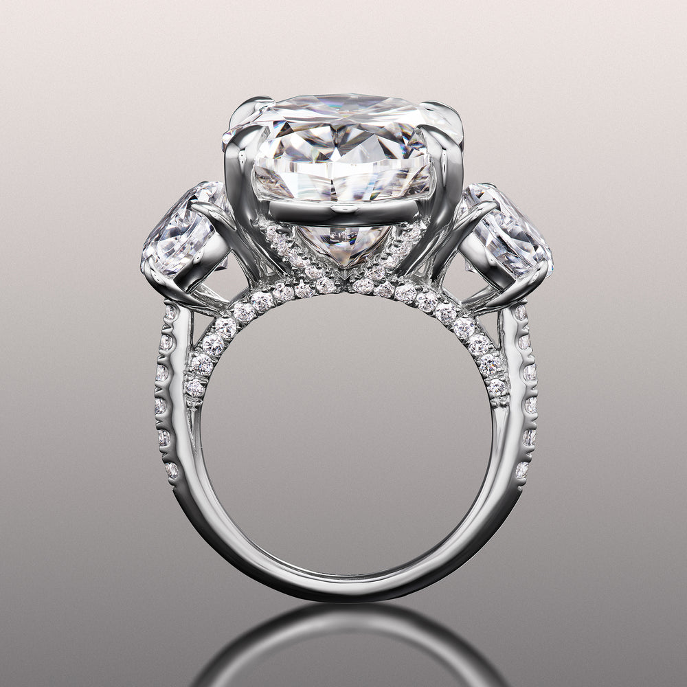 Oval Cut The O'Keefe Ring with Lab Grown Diamond in 14KT White Gold view 4
