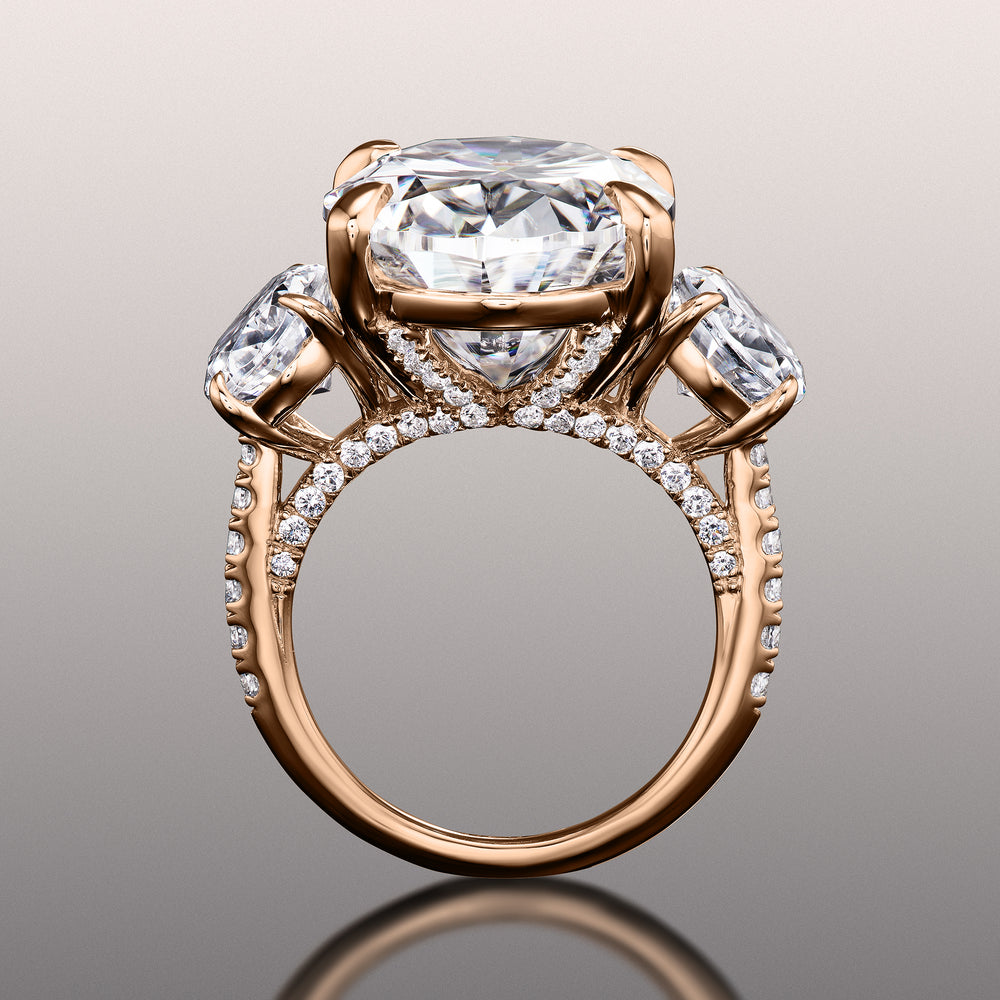 Oval Cut The O'Keefe Ring with Lab Grown Diamond in 14KT Rose Gold view 4
