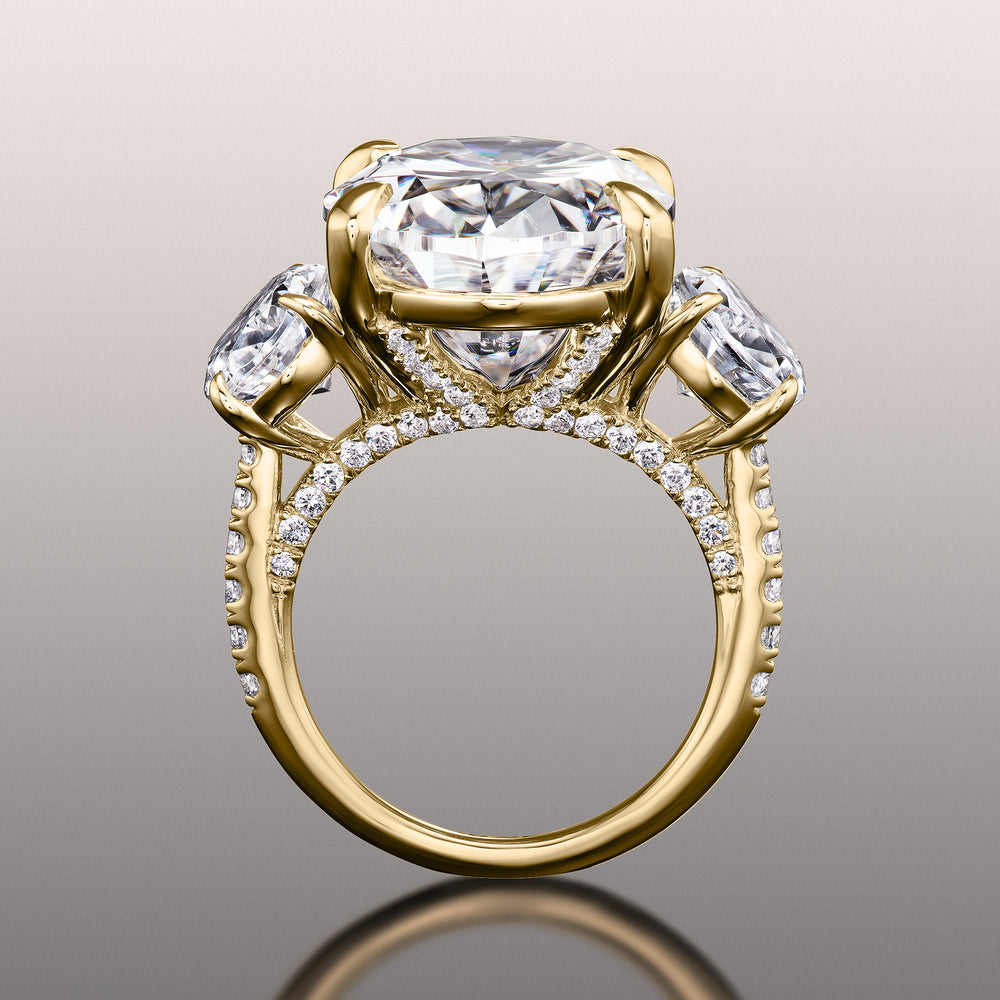 Oval Cut The O'Keefe Ring with Lab Grown Diamond in 14KT Yellow Gold view 4
