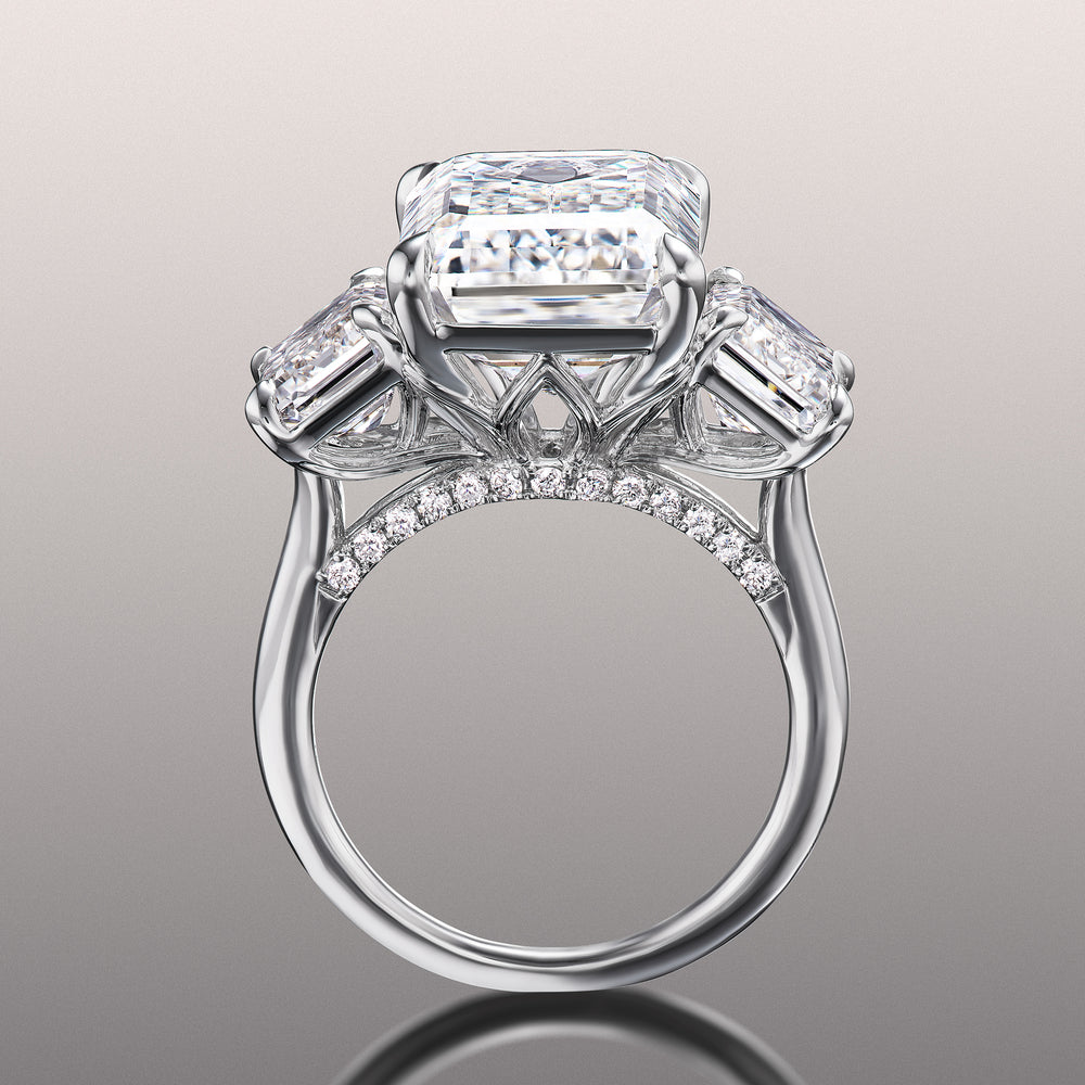 Emerald Cut The Lawrence Ring with Lab Grown Diamond in 14KT White Gold view 4
