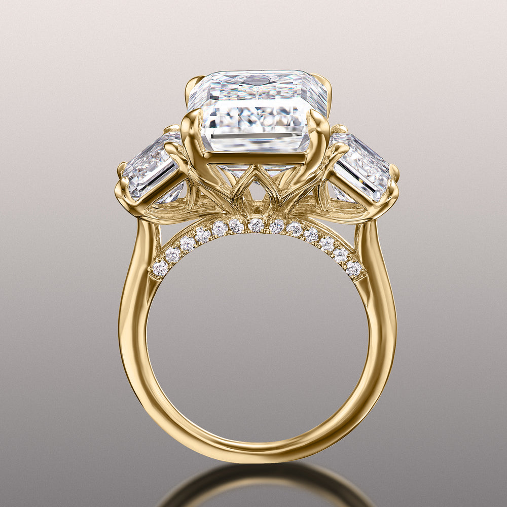 Emerald Cut The Lawrence Ring with Lab Grown Diamond in 14KT Yellow Gold view 4
