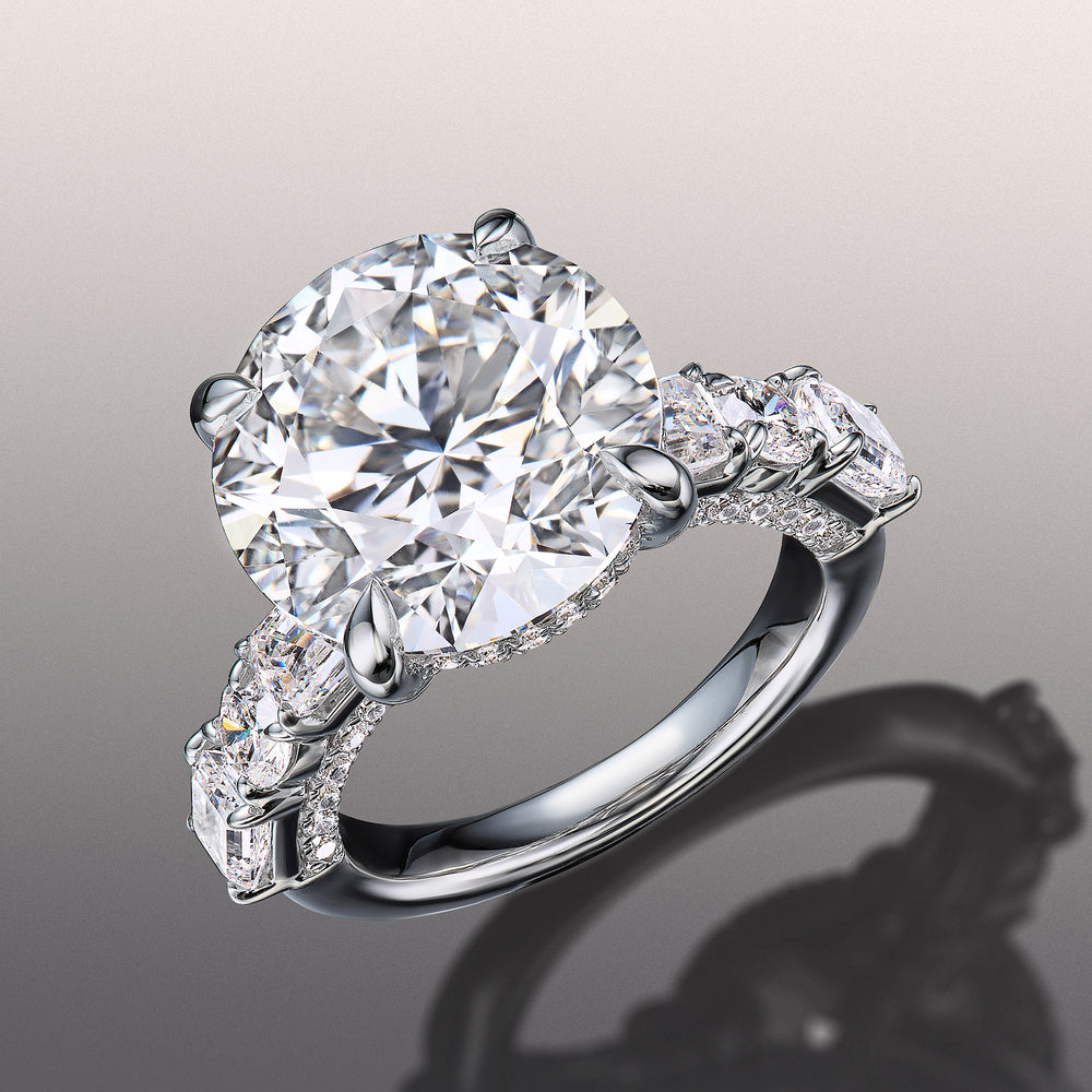 Round Cut The Rockwell Ring with Lab Grown Diamond in 14KT White Gold view 3
