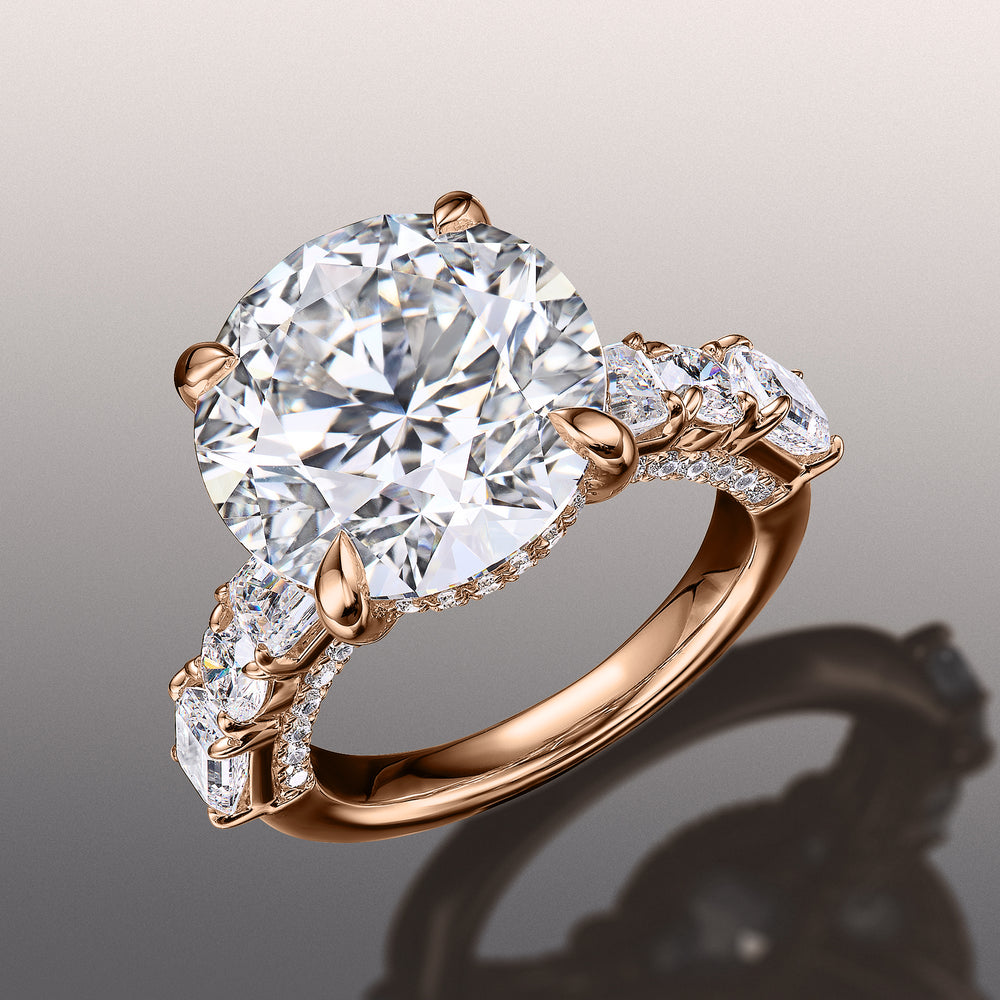 Round Cut The Rockwell Ring with Lab Grown Diamond in 14KT Rose Gold view 3
