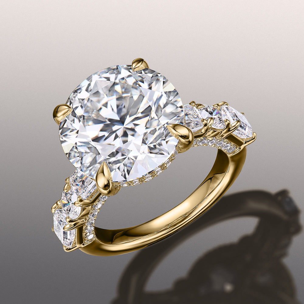Round Cut The Rockwell Ring with Lab Grown Diamond in 14KT Yellow Gold view 3
