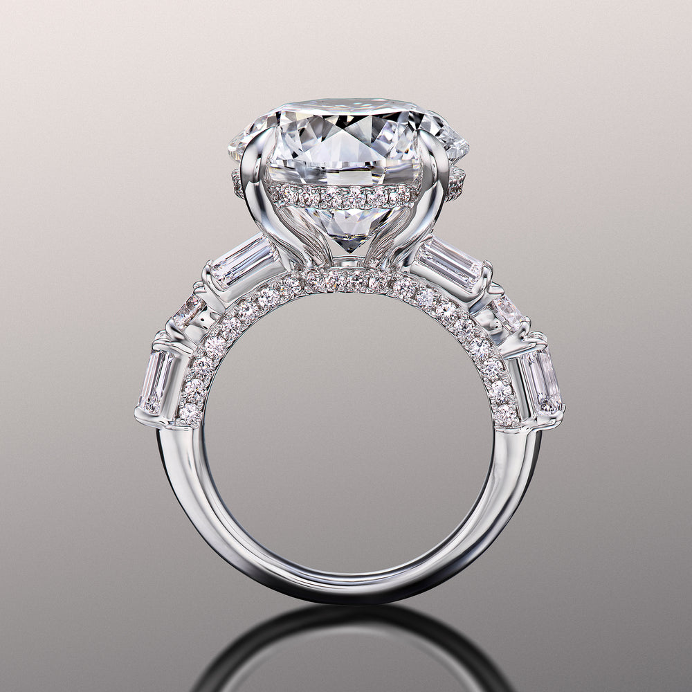 Round Cut The Rockwell Ring with Lab Grown Diamond in 14KT White Gold view 4
