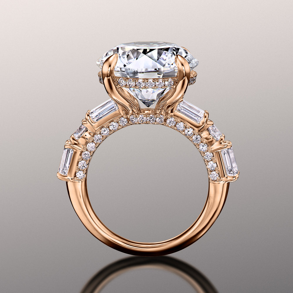 Round Cut The Rockwell Ring with Lab Grown Diamond in 14KT Rose Gold view 4
