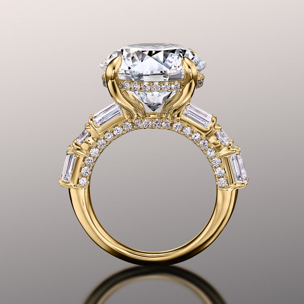 Round Cut The Rockwell Ring with Lab Grown Diamond in 14KT Yellow Gold view 4
