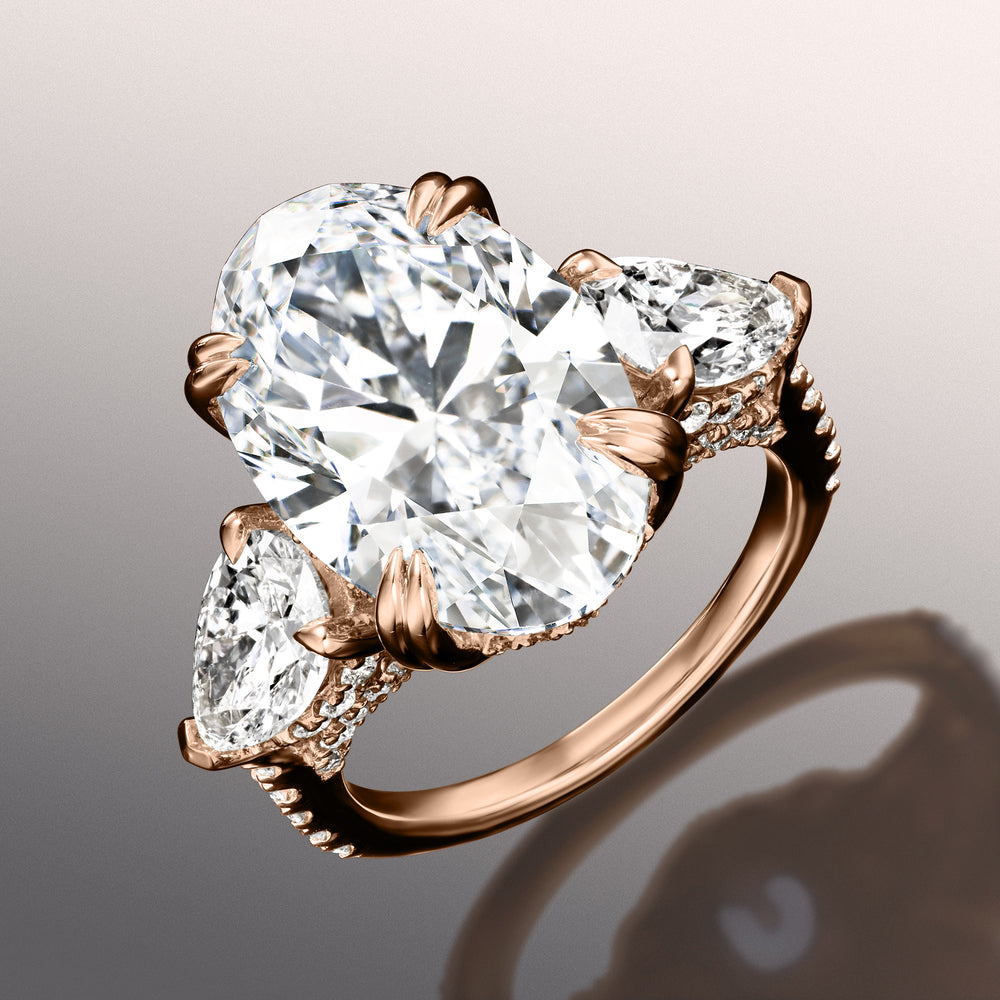 Oval Cut The Matisse Ring with Lab Grown Diamond in 14KT Rose Gold view 3
