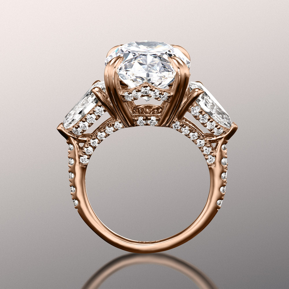 Oval Cut The Matisse Ring with Lab Grown Diamond in 14KT Rose Gold view 4
