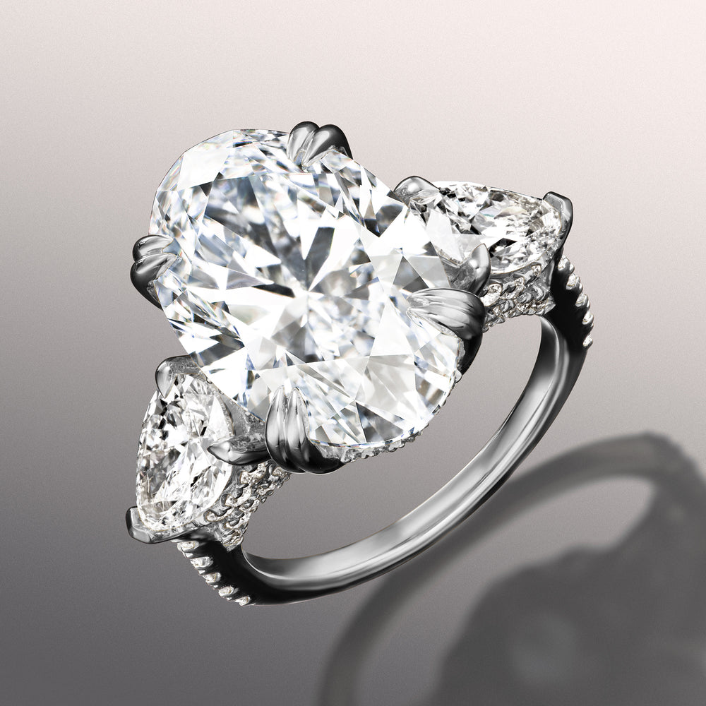 Oval Cut The Matisse Ring with Lab Grown Diamond in 14KT White Gold view 3
