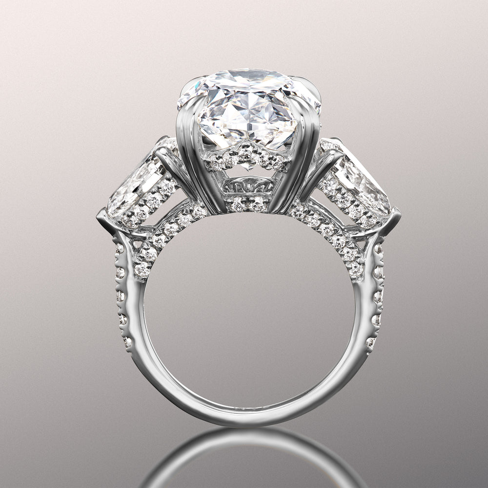 Oval Cut The Matisse Ring with Lab Grown Diamond in 14KT White Gold view 4
