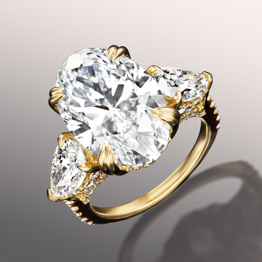 Oval Cut The Matisse Ring with Lab Grown Diamond in 14KT Yellow Gold view 3
