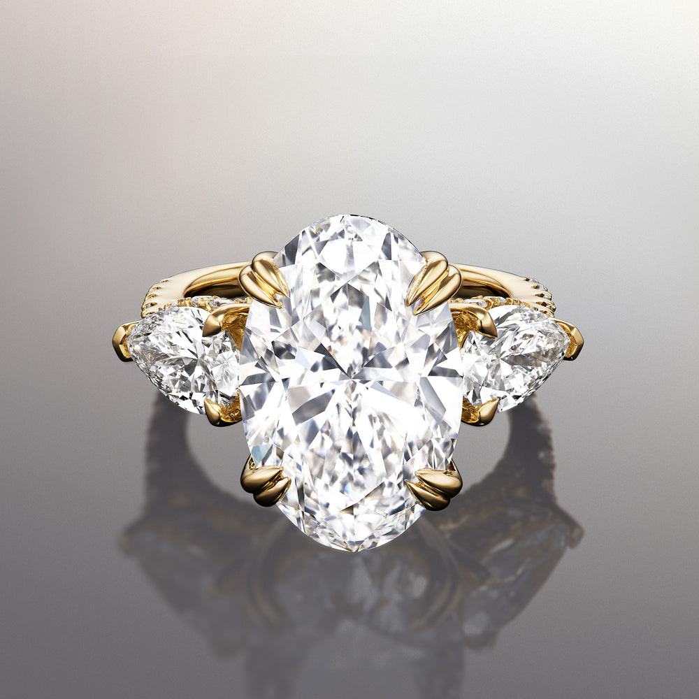 The Matisse Ring with Oval Cut Diamond in 14KT Yellow Gold view 1
