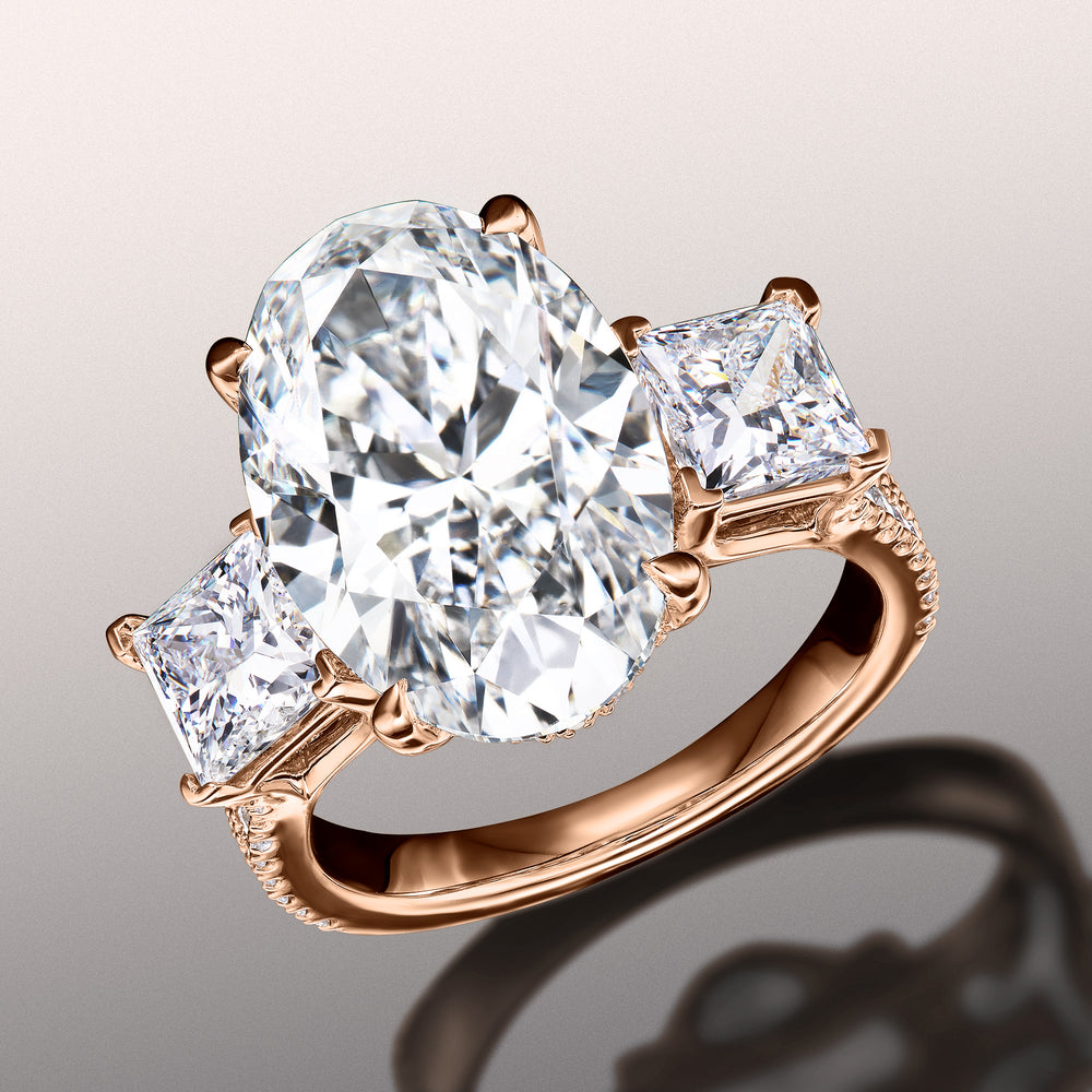 Oval Cut The Giotto Ring with Lab Grown Diamond in 14KT Rose Gold view 3
