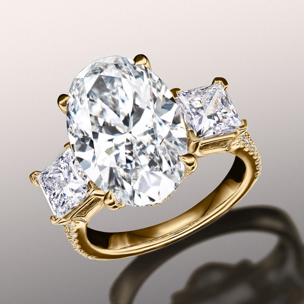 Oval Cut The Giotto Ring with Lab Grown Diamond in 14KT Yellow Gold view 3
