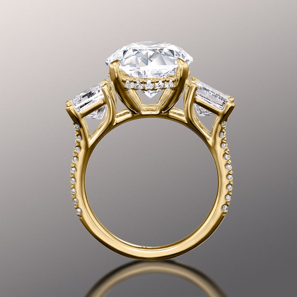 Oval Cut The Giotto Ring with Lab Grown Diamond in 14KT Yellow Gold view 4
