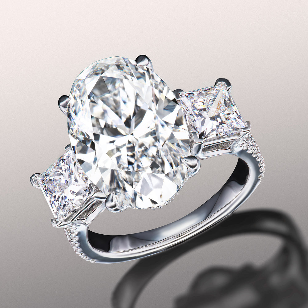 Oval Cut The Giotto Ring with Lab Grown Diamond in 14KT White Gold view 3
