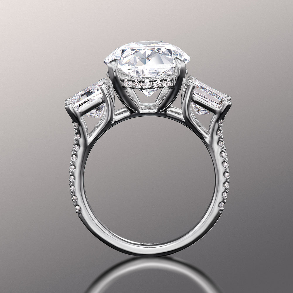 The Giotto Ring with Oval Cut Diamond in 14KT Platinum view 4
