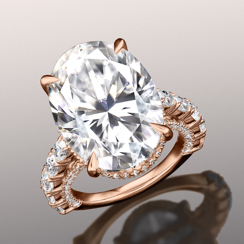 Oval Cut The Klimt Ring with Lab Grown Diamond in 14KT Rose Gold view 3

