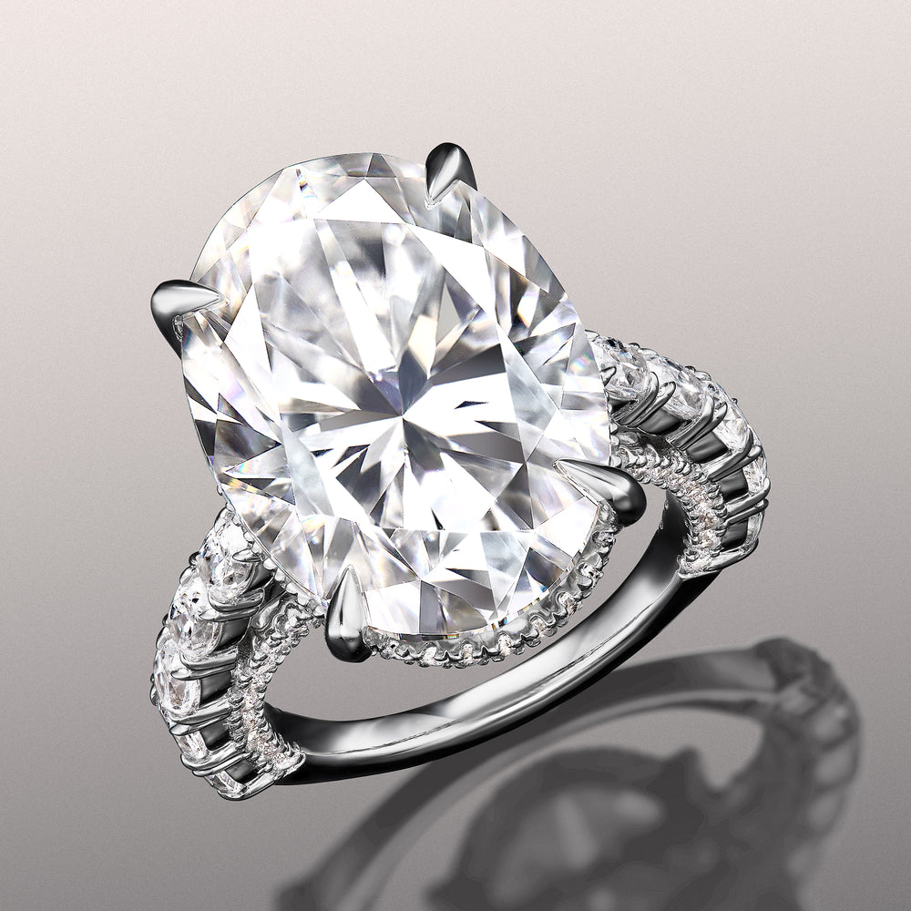 Oval Cut The Klimt Ring with Lab Grown Diamond in 14KT White Gold view 3
