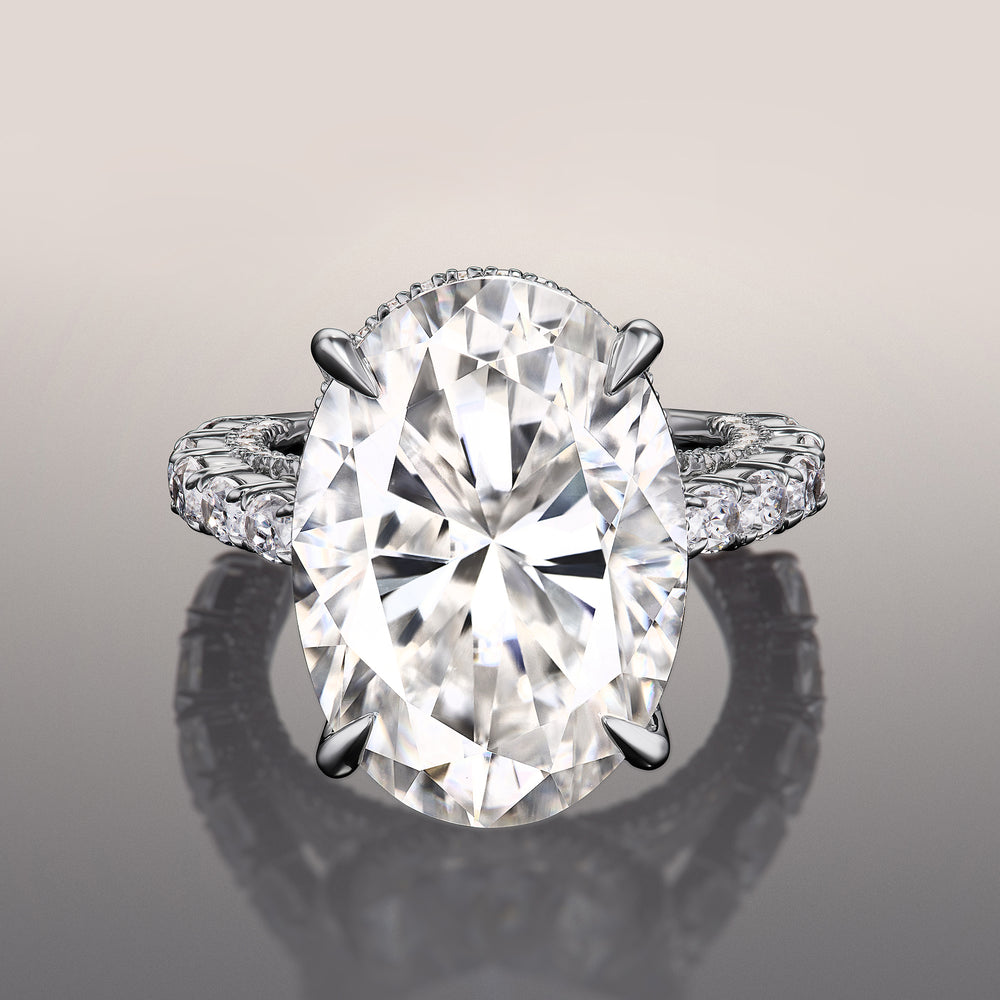 Oval Cut The Klimt Ring with Lab Grown Diamond in 14KT White Gold view 1

