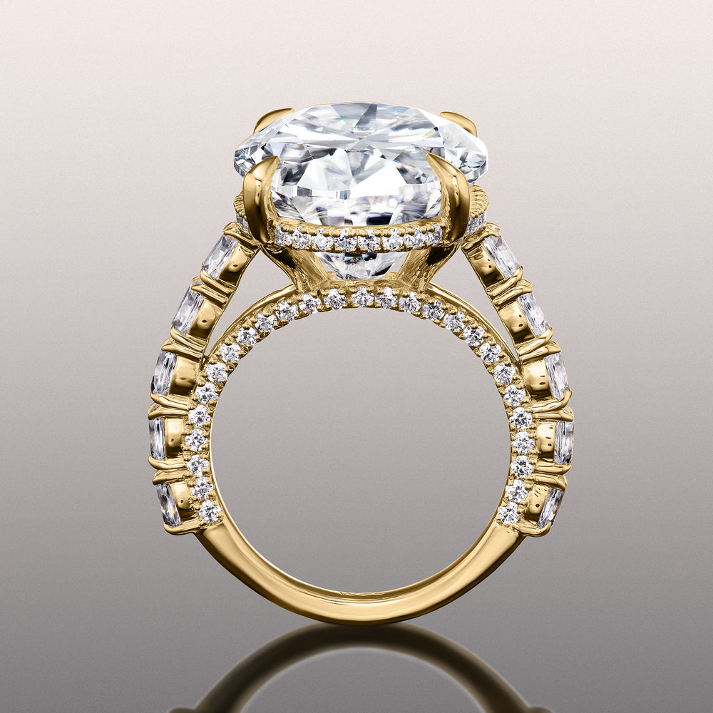 Oval Cut The Klimt Ring with Lab Grown Diamond in 14KT Yellow Gold view 4
