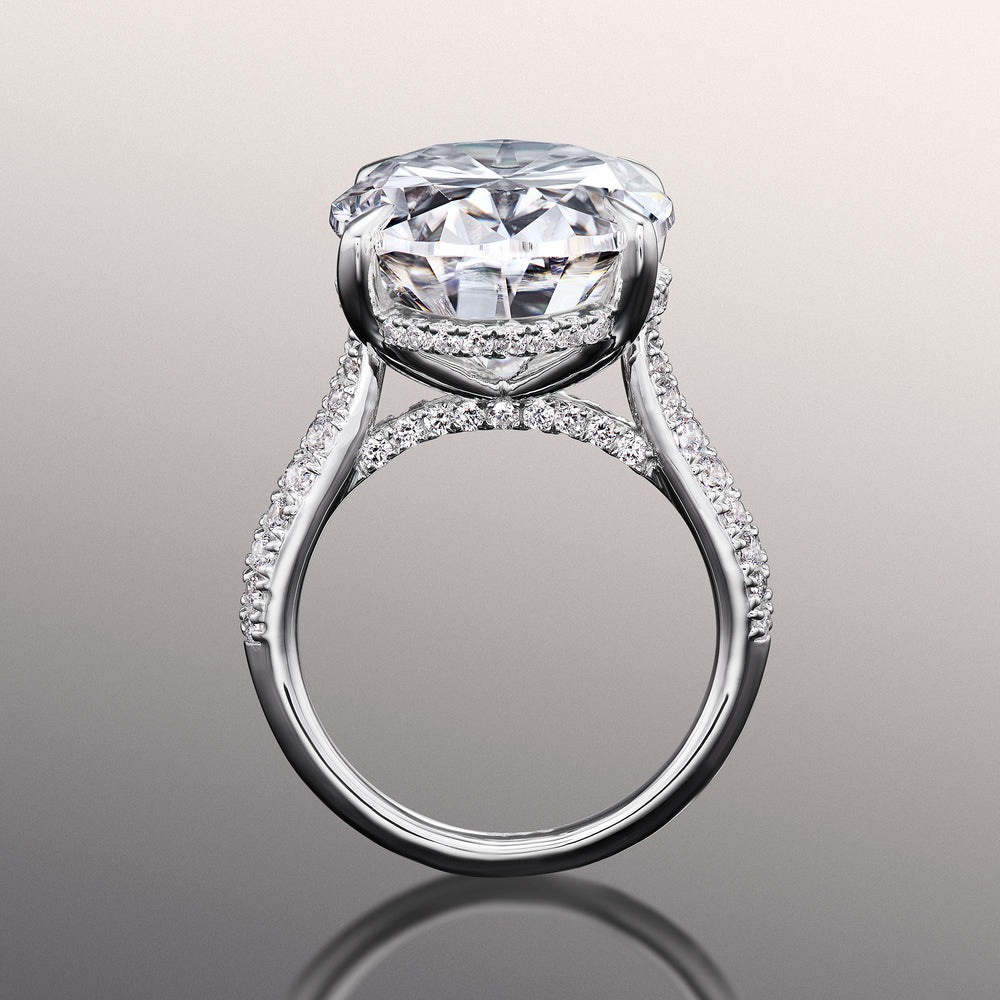 Oval Cut The Haring Ring with Lab Grown Diamond in 14KT White Gold view 4
