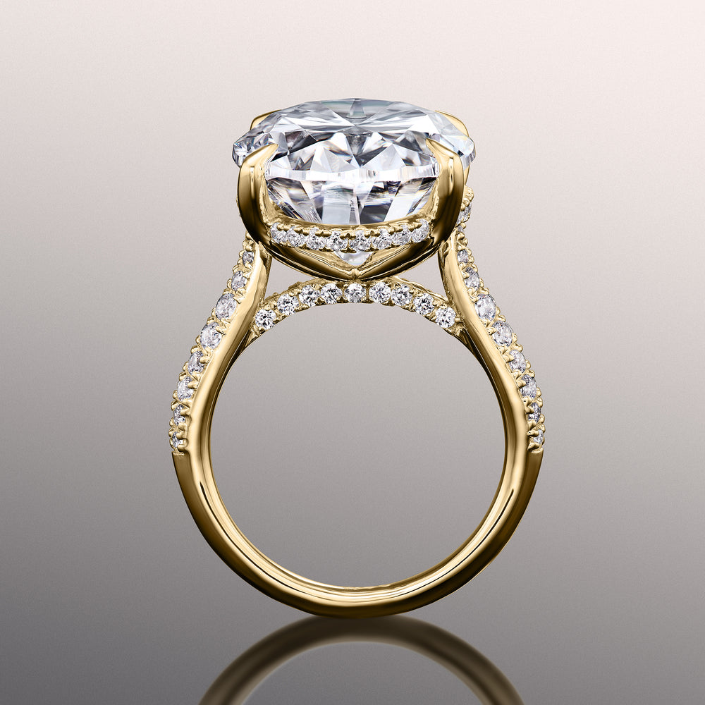 Oval Cut The Haring Ring with Lab Grown Diamond in 14KT Yellow Gold view 4

