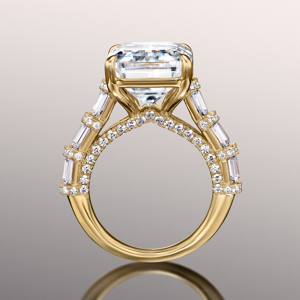Emerald Cut The Magritte Ring with Lab Grown Diamond in 14KT Yellow Gold view 4
